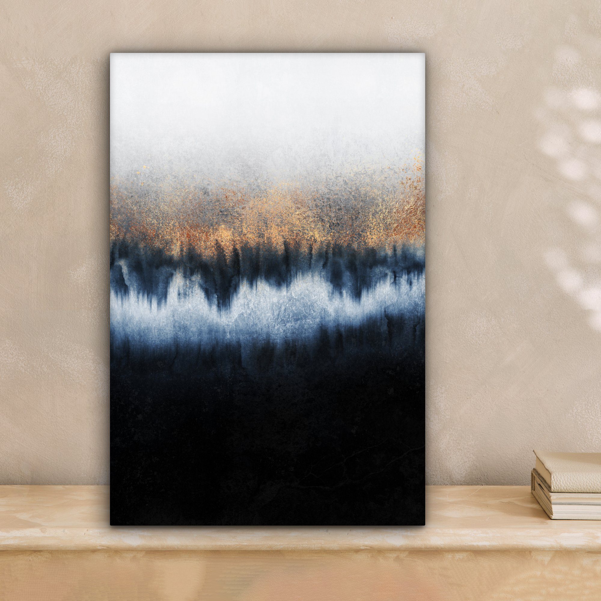 OneMillionCanvasses® Leinwandbild Abstrakt - Gold - Luxus - Blau, Fotodruck günstig online kaufen