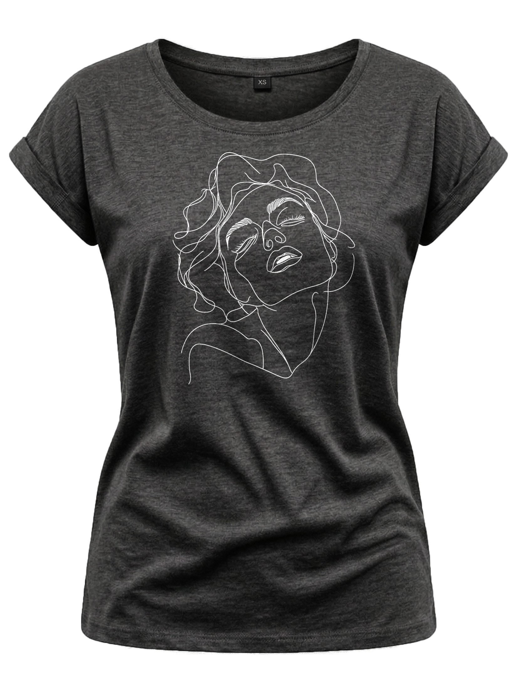 Print-Shirt mit Frauenmotiv Damen Top Frauenkopf Frauengesicht Frauenbild Marilyn