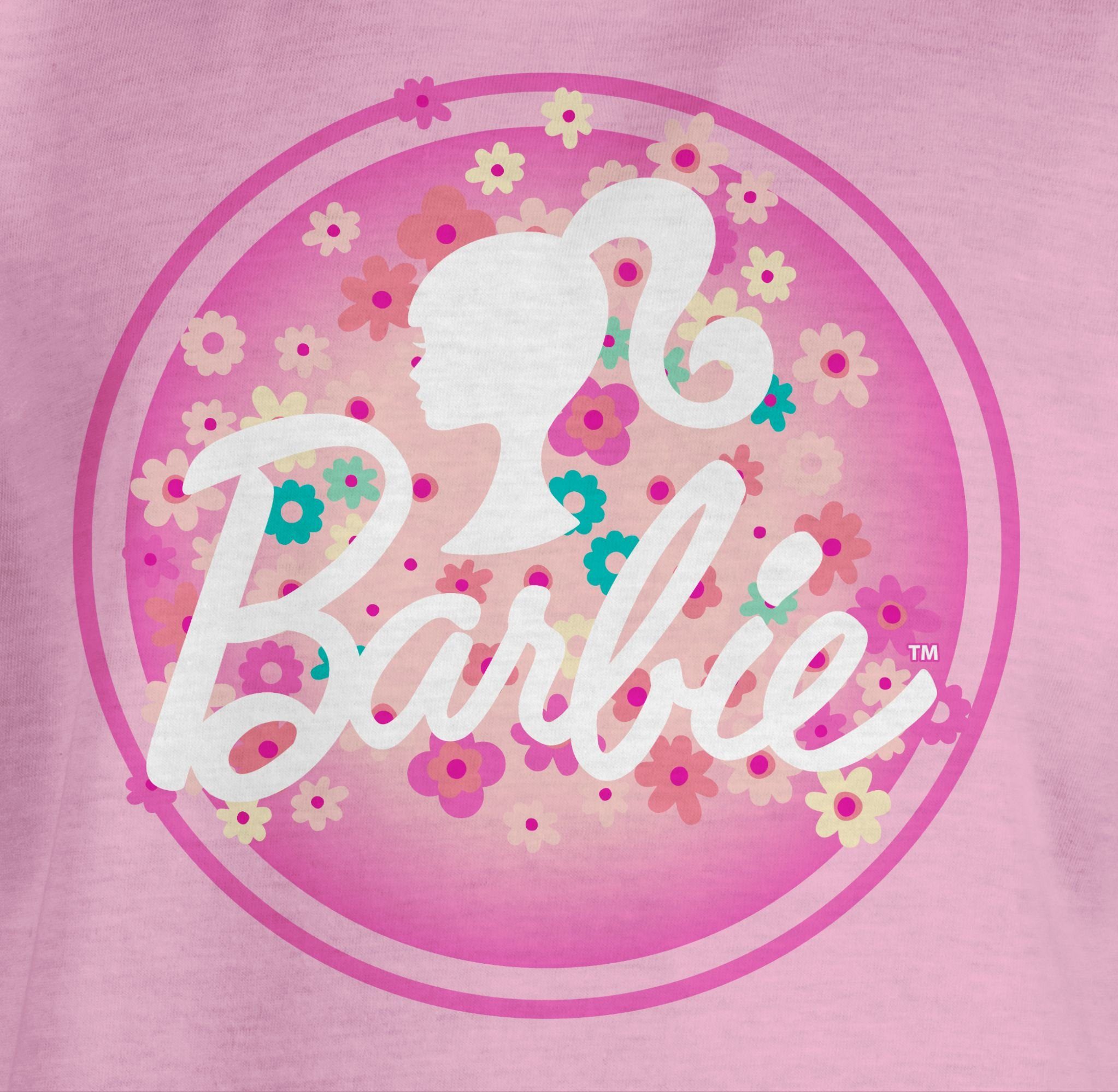 Mädchen Barbie Logo 1 T-Shirt Blumen Barbie Rosa Shirtracer