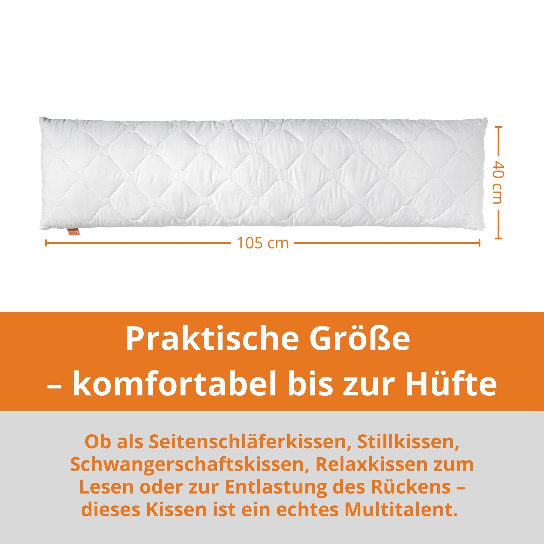 sleepling Kopfkissen Komfort 100, Füllung: 100 % Polyester (Fasern und Faserkugeln), Bezug: 100% Polyester, Seitenschläfer, Rückenschläfer, Bauchschläfer, 80x80 cm, 40x80 cm, 40x40 cm, Komfortfüllung, Made in EU, antiallergen