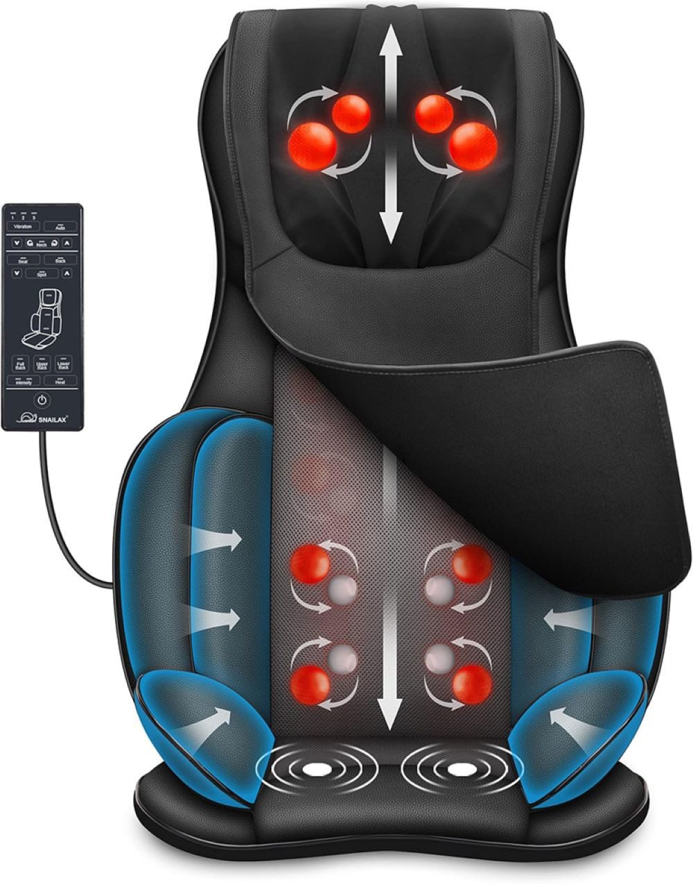 Shiatsu-Massagesitzauflage mit Wärmefunktion, Ganzkörper-Massagegerät
