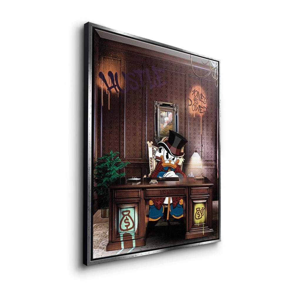 DOTCOMCANVAS® Leinwandbild, Premium Motivationsbild - weißer Wandbild Chef - Rahmen Big PopArt Boss