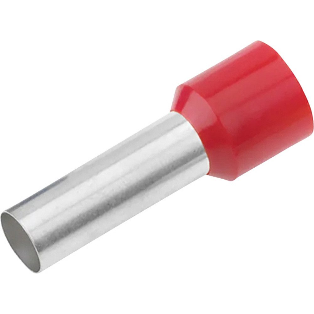 Cimco Aderendhülsen Cimco 187010 Aderendhülse 1 mm² Teilisoliert Rot 100 St., Isol. Aderendh. 1,0mm² x 12mm, rot