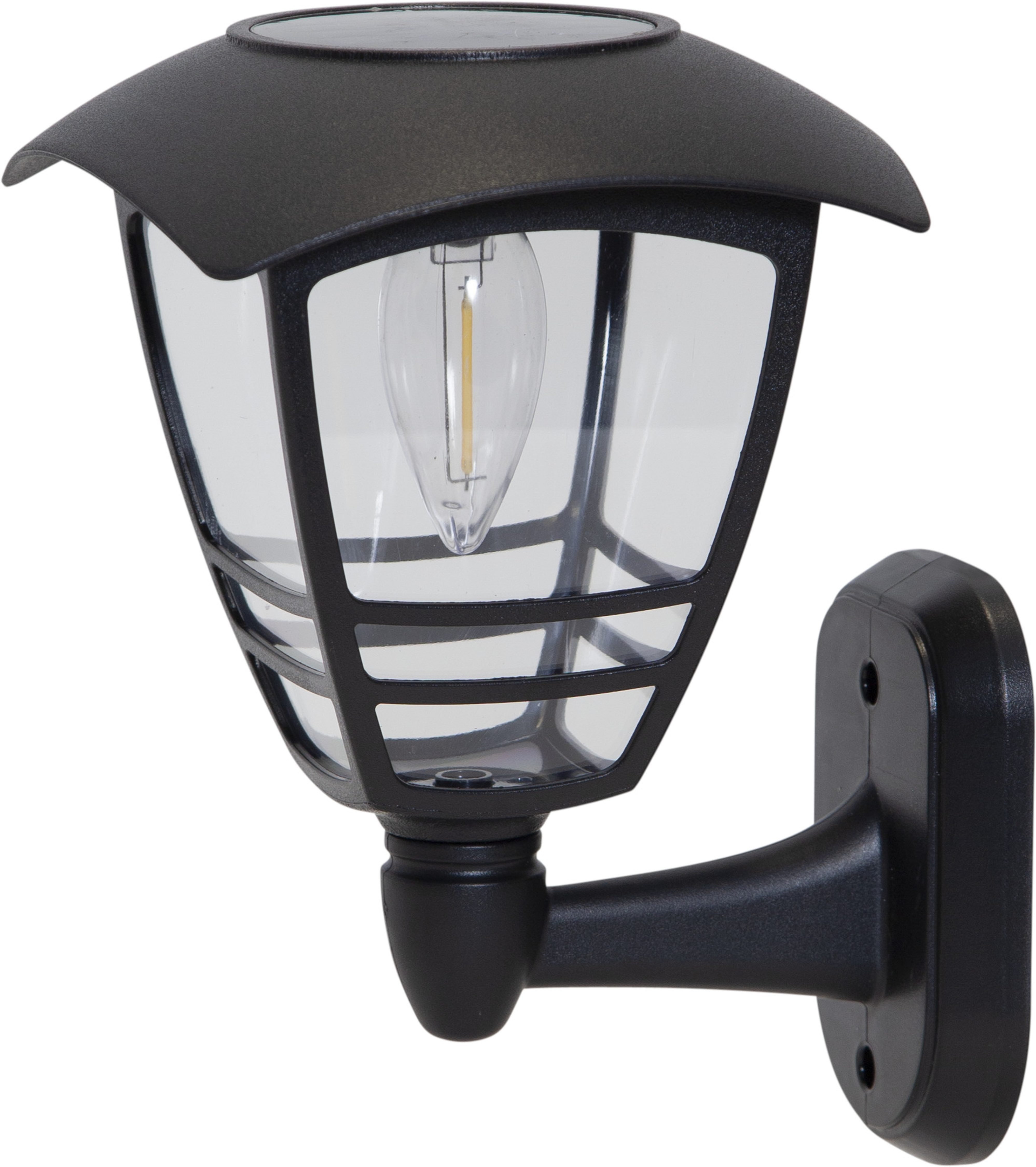 STAR TRADING LED Solarleuchte Solar-Wandleuchte Felix, Tageslichtsensor, LED fest integriert, Warmweiß, Wandlaterne mit Filament-LED, 10 lm, Dämmerungssensor