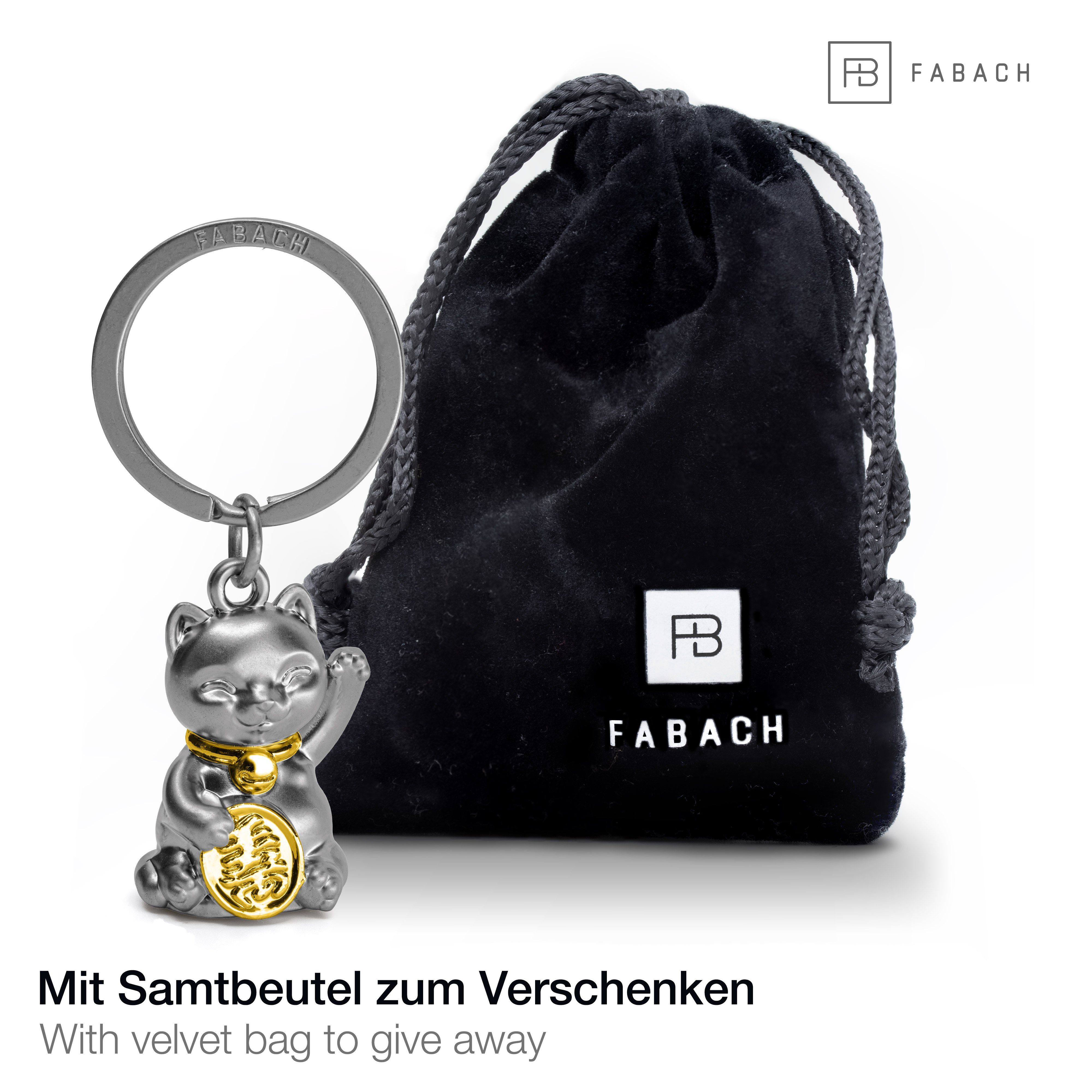 FABACH Schlüsselanhänger Glückskatze Maneki Neko - Winkekatze Glücksbringer Geschenk – Bild 2 von 5