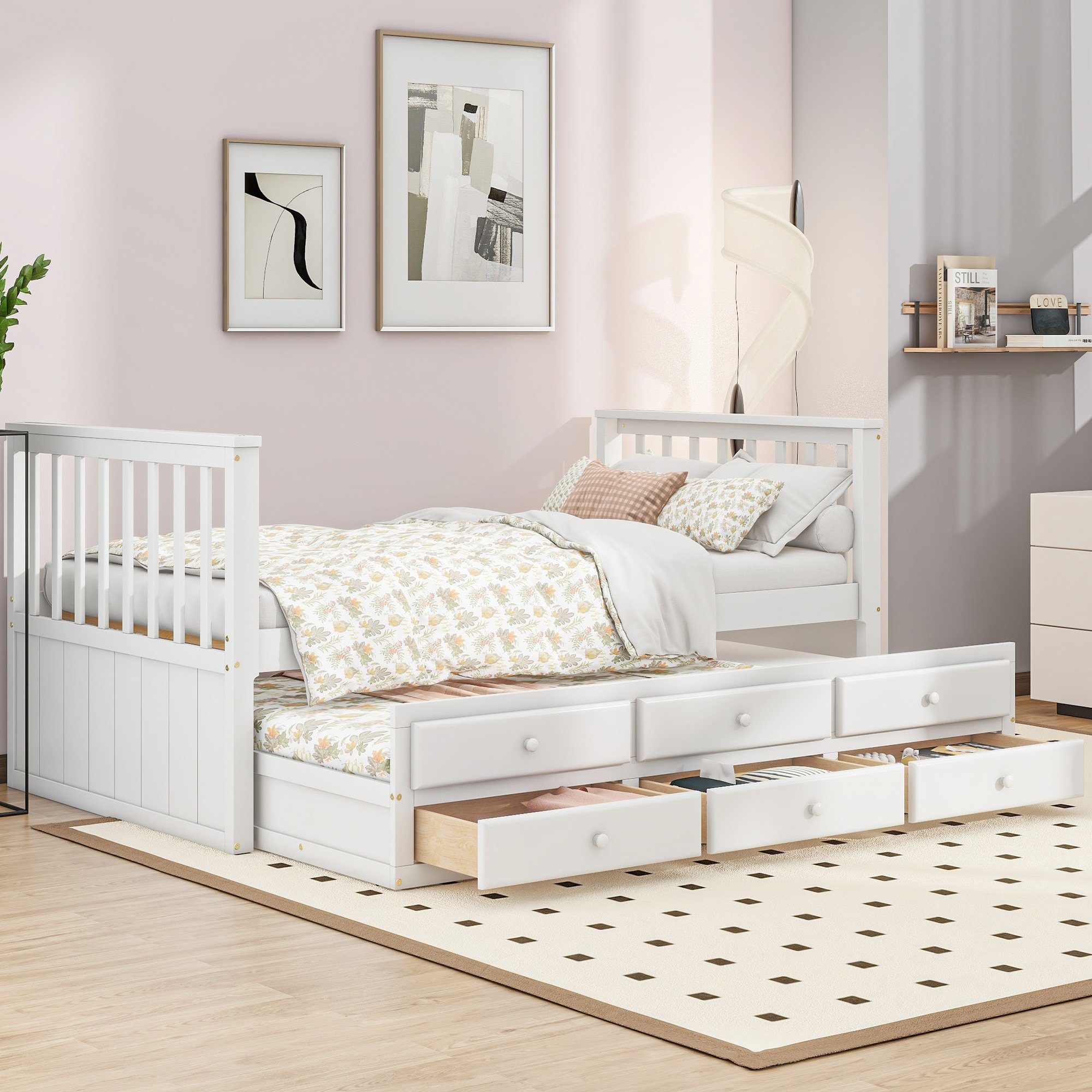Flieks Massivholzbett, Einzelbett Kinderbett 90x200cm mit günstig online kaufen