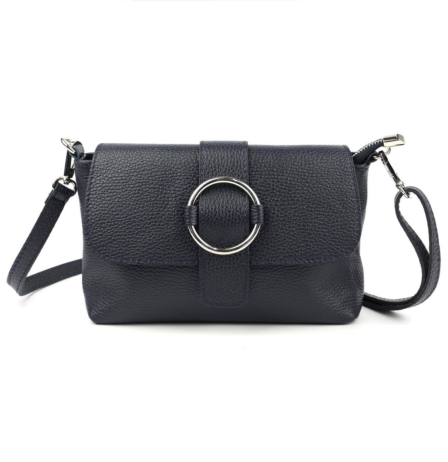 ITALYSHOP24 Schultertasche MADE IN ITALY Damen Leder Tasche Umhängetasche Cross Over Body Clutch, Messenger Bag Brusttasche Hüfttasche Freizeit Abendtasche Smartphone