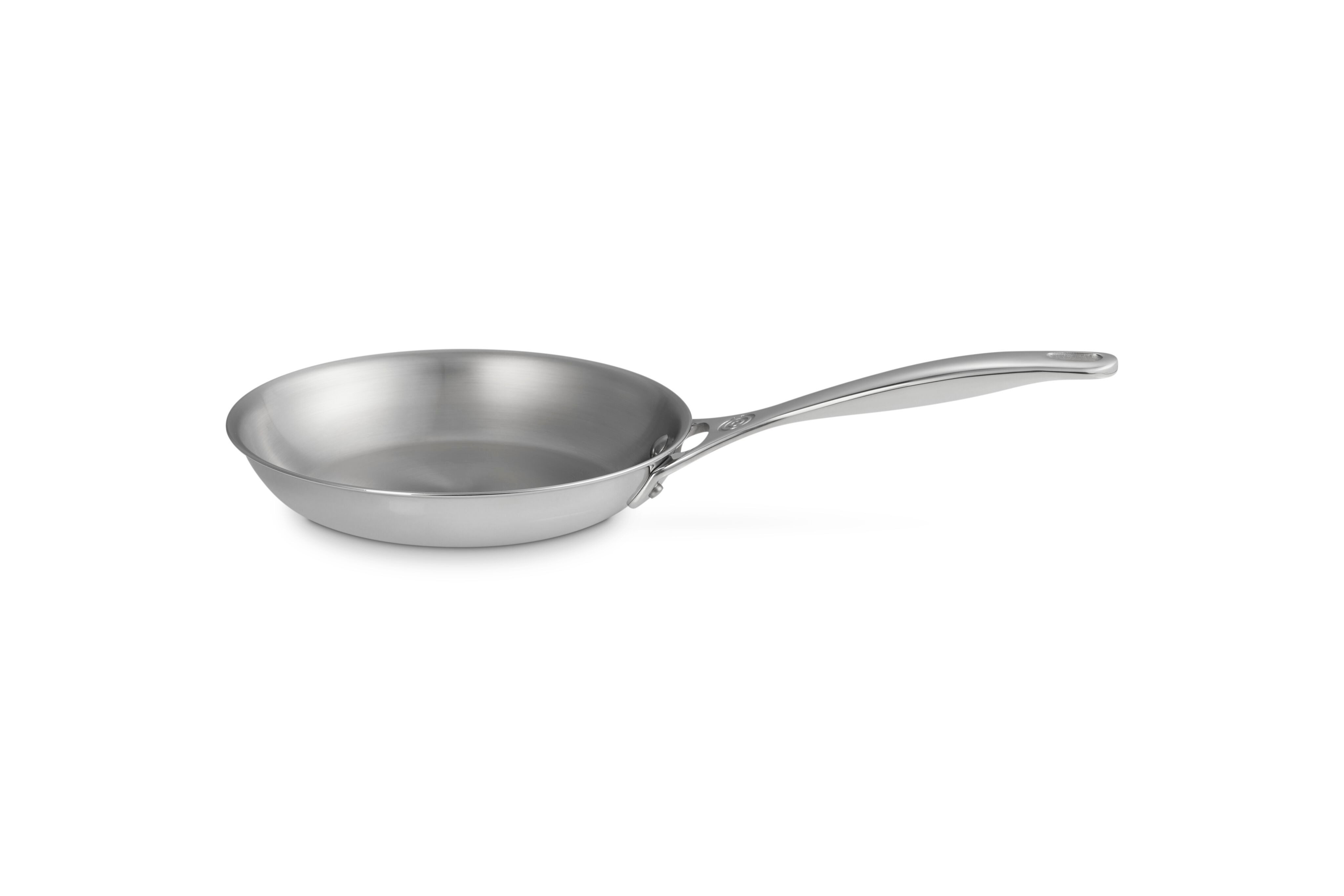 LE CREUSET Bratpfanne Unbeschichtete flache Pfanne, Edelstahl, 3-ply PLUS Edelstahl, 20 cm, 96600220000100
