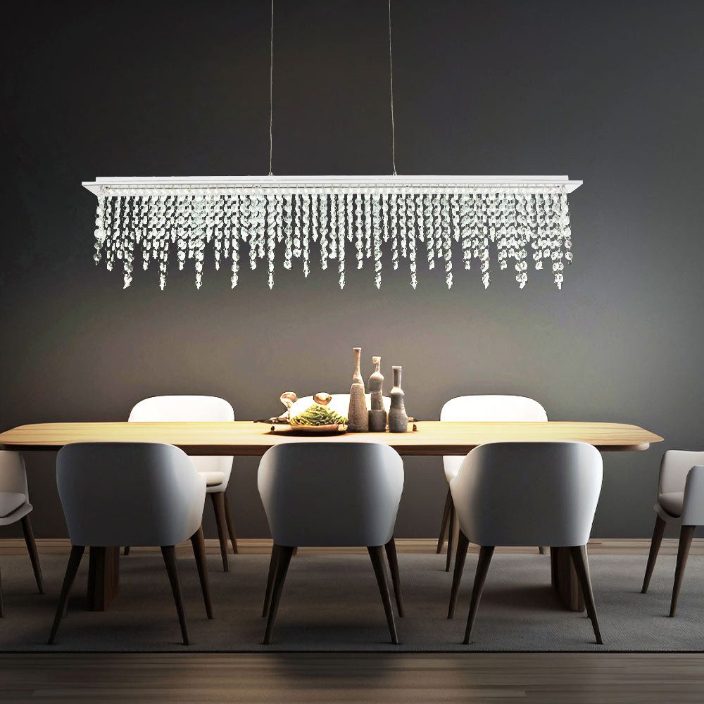 GLOBO LIGHTING LED Pendelleuchte, LED-Leuchtmittel fest verbaut, Warmweiß, Neutralweiß, Tageslichtweiß, LED Hänge Leuchte Kristall Pendel Höhe verstellbar Fernbedienung