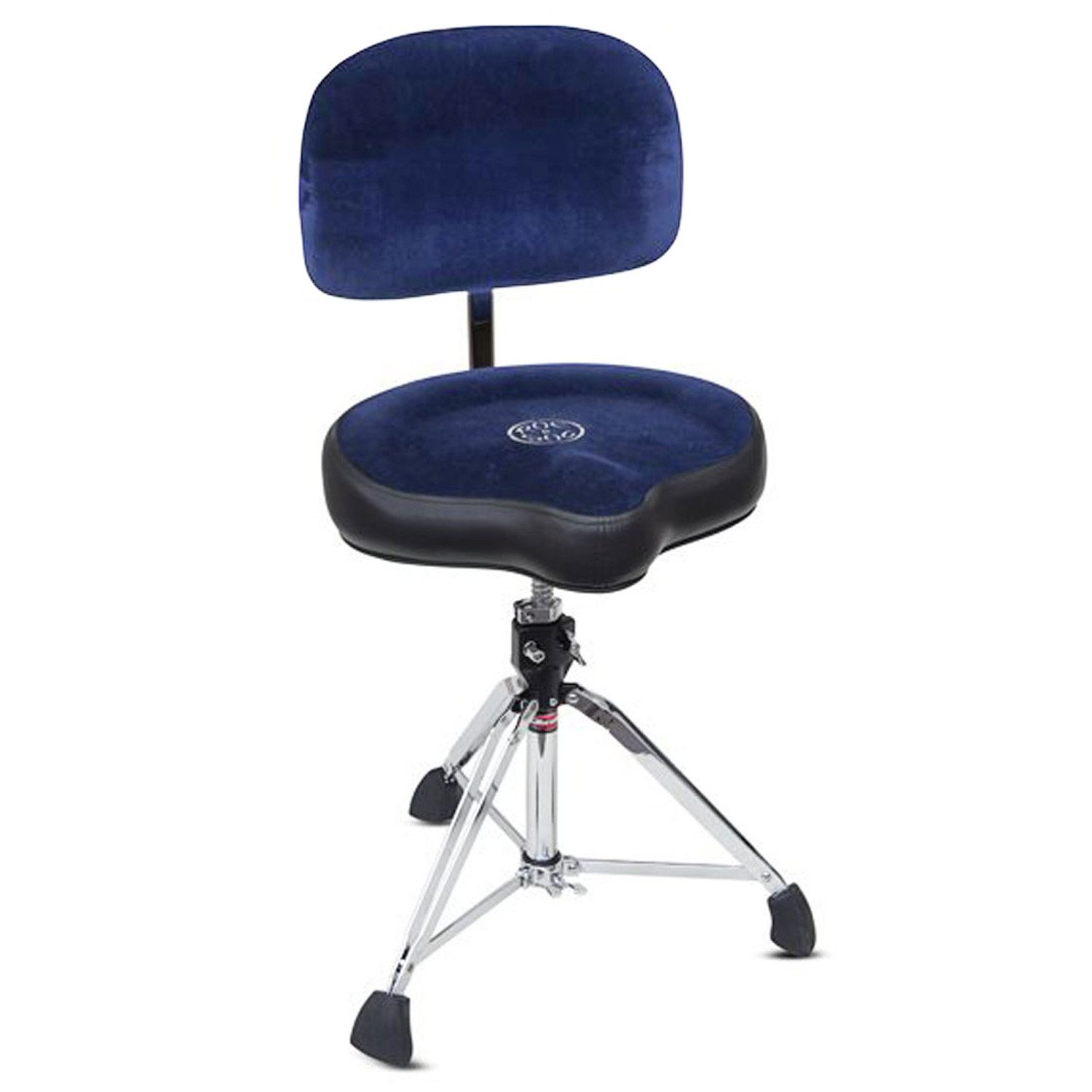 Roc-N-Soc Schlagzeug Roc-n-Soc Sattelsitz Schlagzeughocker Blau mit Lehne,Robust, Schlagzeughocker