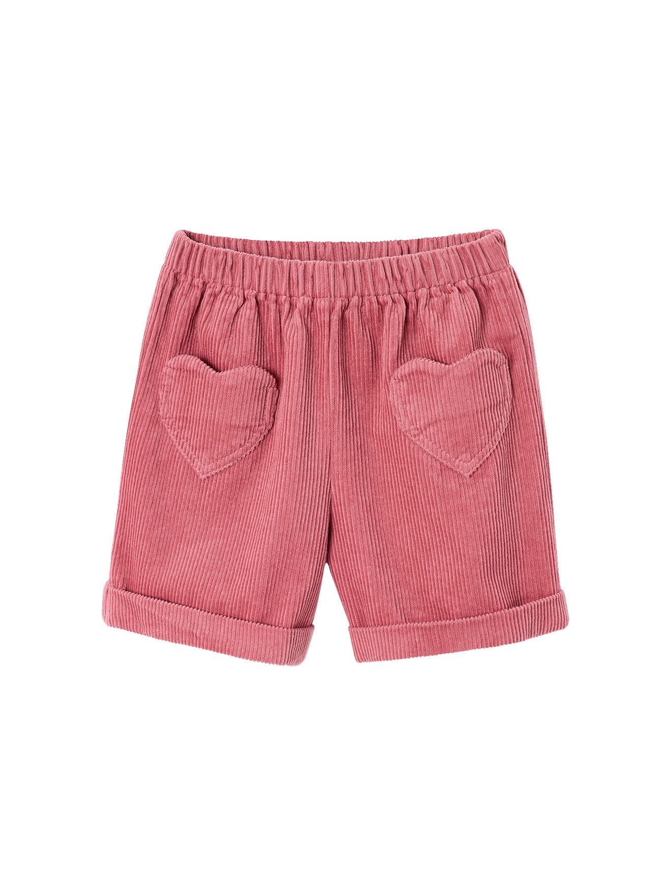 Shorts Mädchen Cord-Shorts mit Herztaschen und Dehnbund