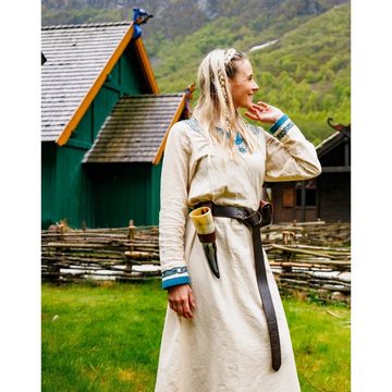 Leonardo Carbone Ritter-Kostüm Wikinger Kleid "Lagertha" Natur/Blau L