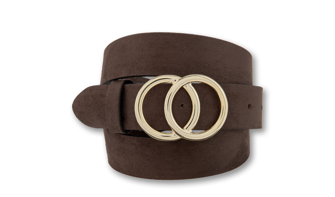 BERND GÖTZ Ledergürtel Ledergürtel aus Veloursleder mit modischer Goldschließe