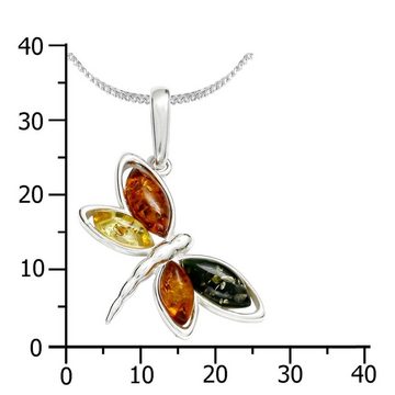 OSTSEE-SCHMUCK Kette mit Anhänger - Schmetterling - Silber 925/000 - Bernstein (2-tlg)