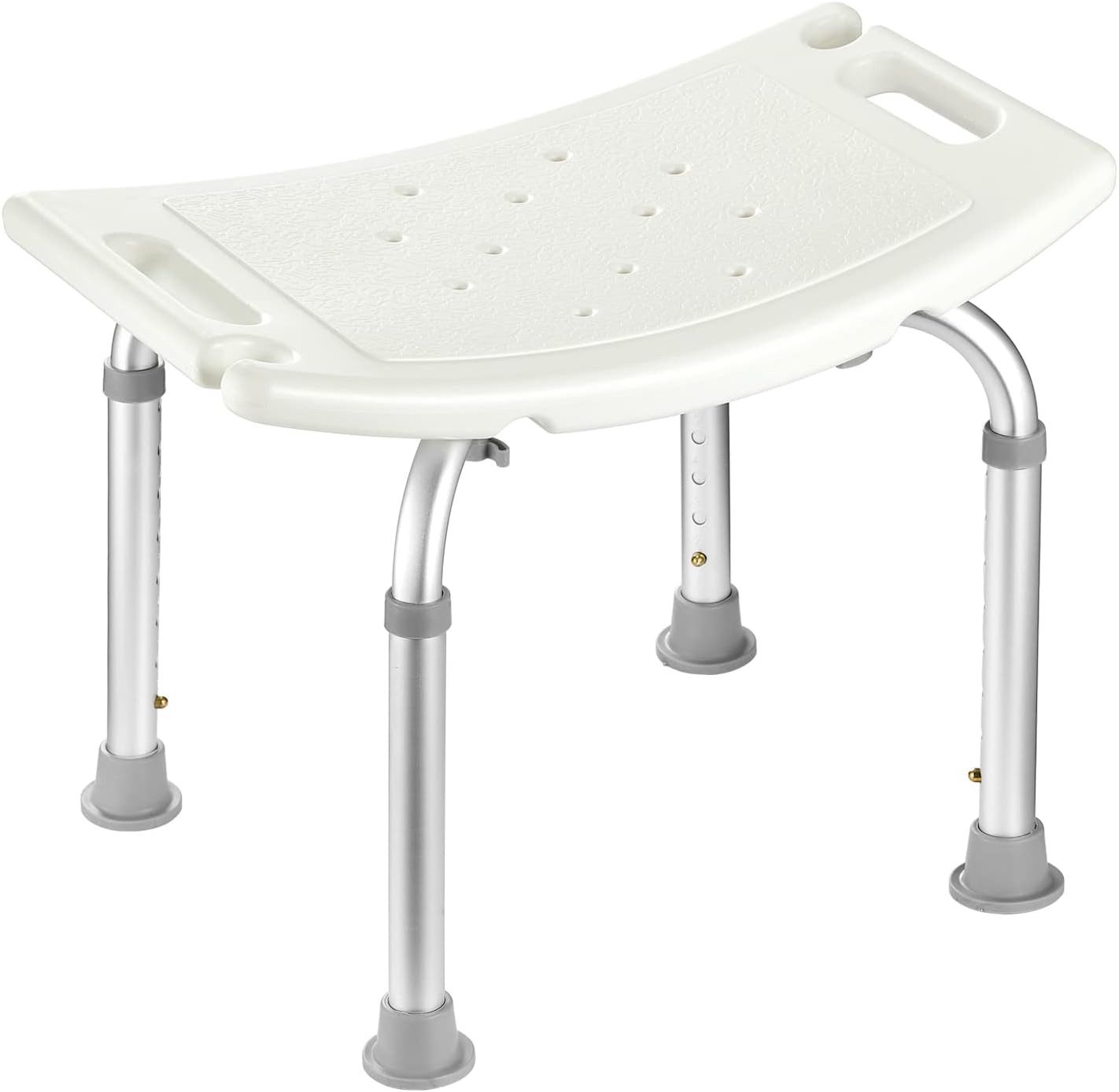 TLGREEN Duschhocker,8-Fach Verstellbarer Badewannenhocker, belastbar bis 150 kg, Badestuhlsitz mit strapazierfähigen Aluminiumbeinen & Anti-Rutsch-Füße