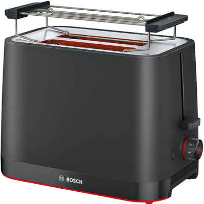 BOSCH Toaster MyMoment TAT3M123, 2 Schlitze, für 2 Scheiben, 950 W, entnehmbarer Brötchenaufsatz, Auftaufunktion, Brotzentrierung, AutoOff