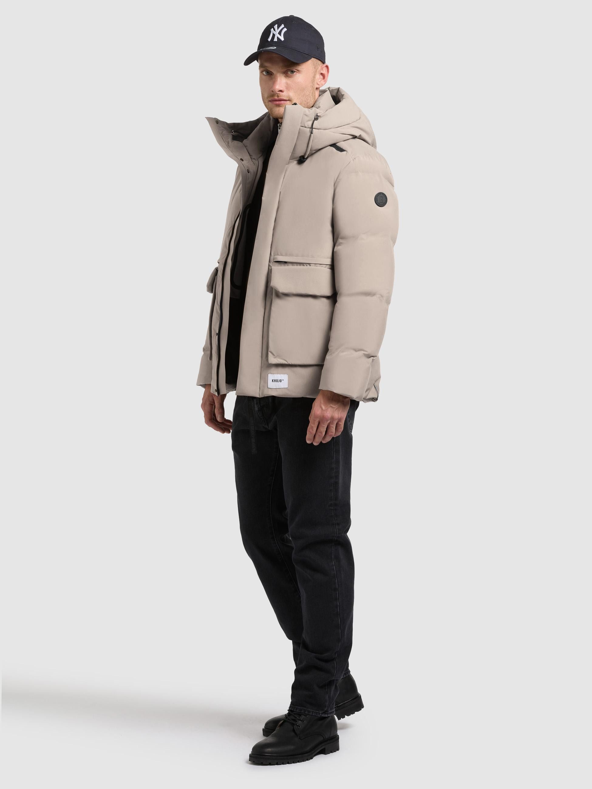 khujo Winterjacke Dave Warme Herren Outdoorjacke mit Rucksackträgern innen