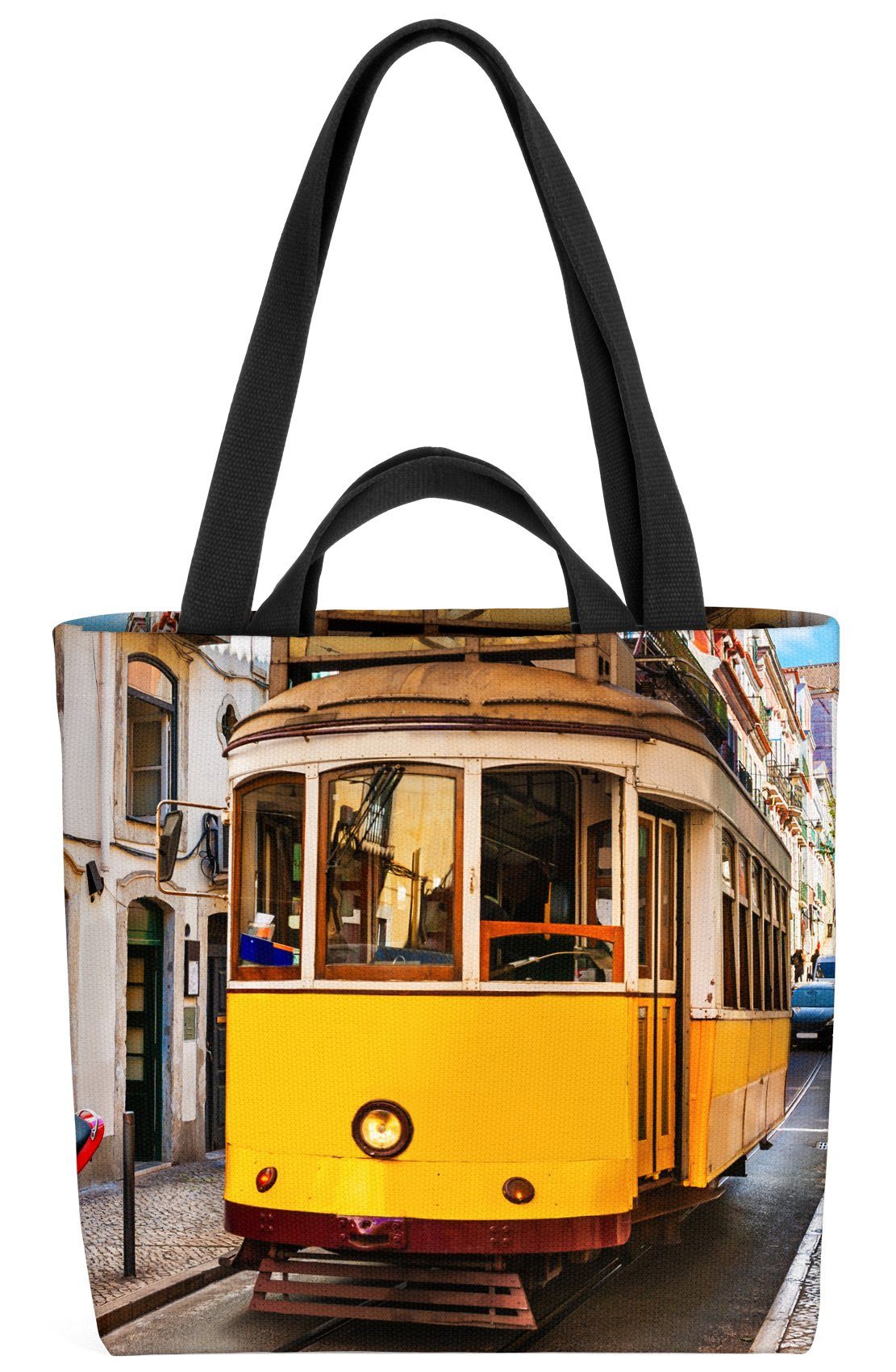 VOID Henkeltasche (1-tlg), Lisabon Tram Urlaub Portugal Lisbon Tram Plan Verkehrsmittel Zug Urlaub
