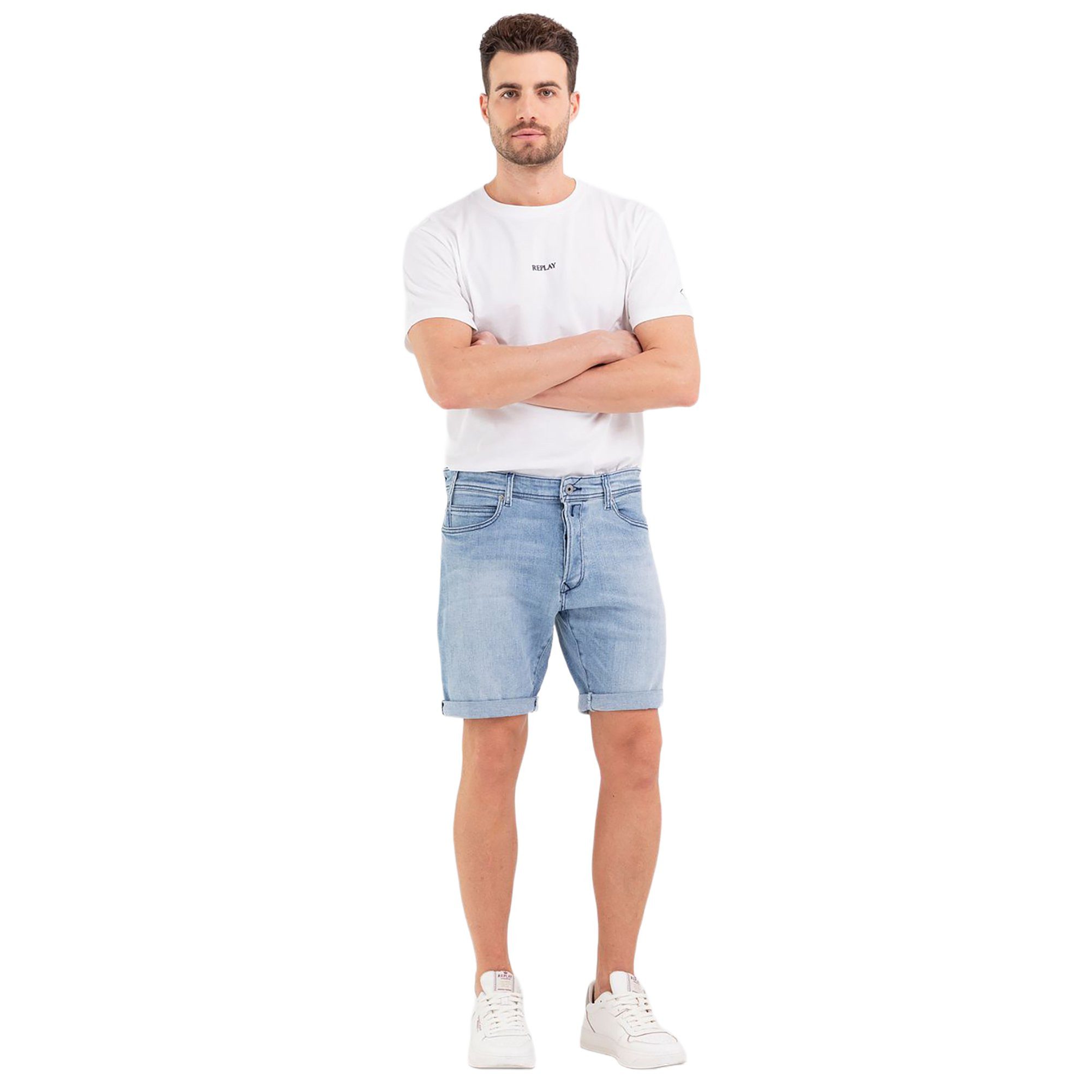 Replay Bermudas Herren Bermuda-Shorts 1er Pack Baumwolle