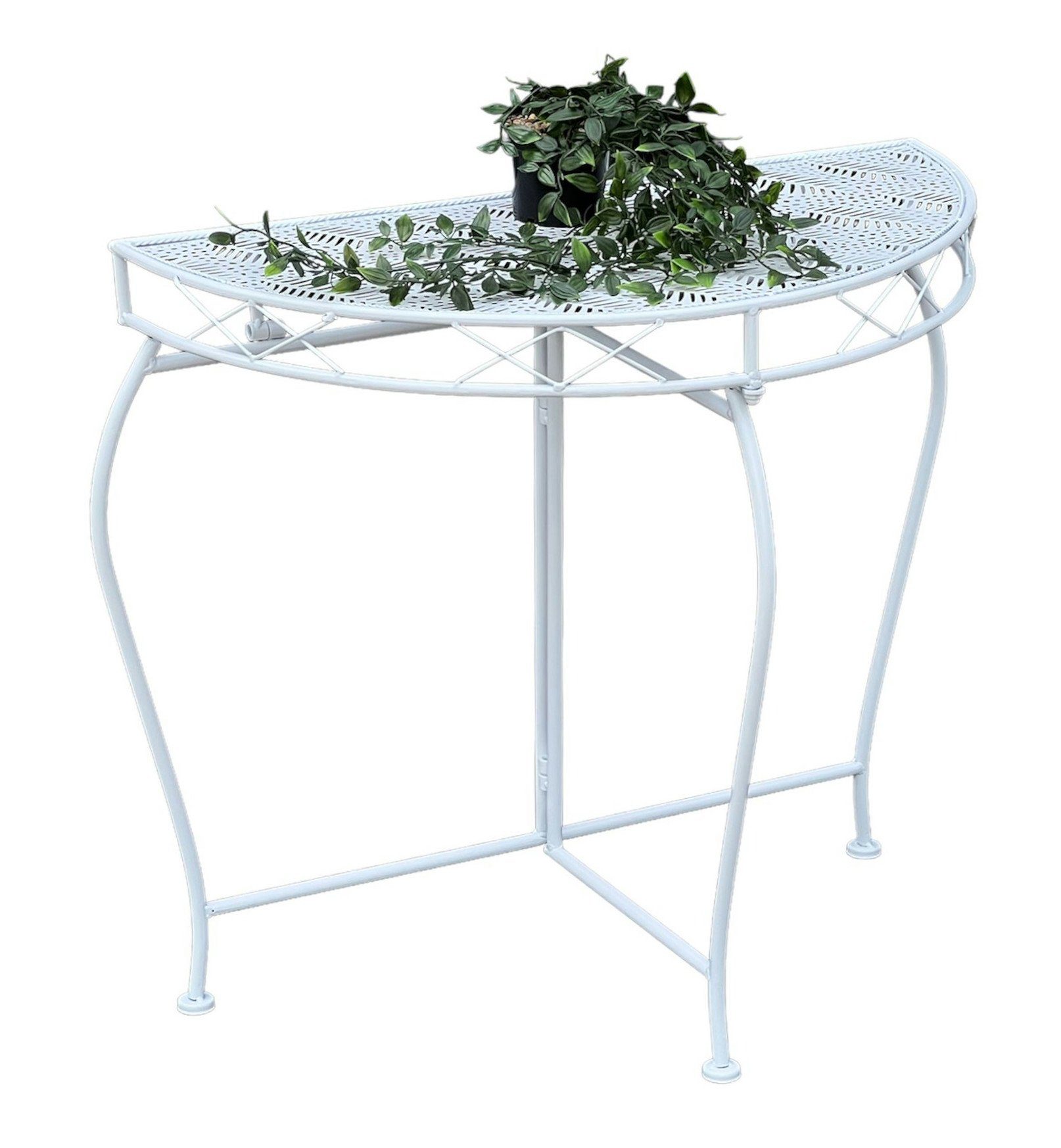 DanDiBo Konsolentisch Konsolentisch Wandtisch Weiss Beistelltisch Metall 75 cm Gartentisch