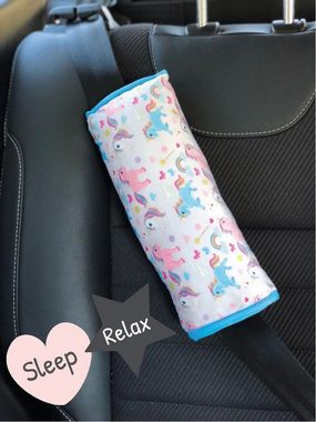 Nackenstützkissen Heckbo Auto Gurt-und Schlafkissen Einhorn-Design, HECKBO