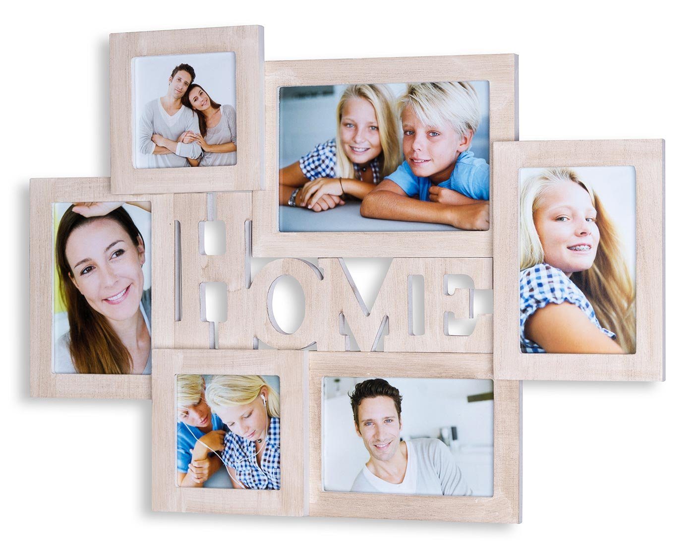 Levandeo® Bilderrahmen Collage, Fotos Holz Home Collage Fotorahmen Bilderrahmen 6 53x38,5