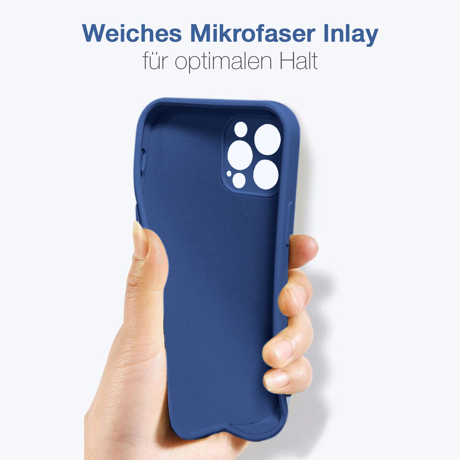Tec-Expert Handyhülle SoftGrip Cover Hülle für Apple iPhone 12 Pro, Handy Case Bumper integrierter Kameraschutz flexibel