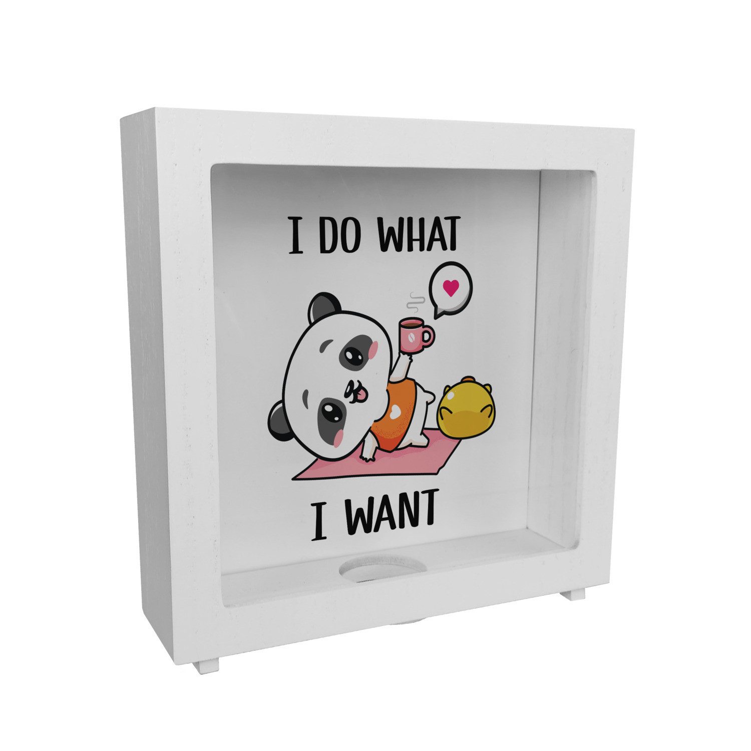 Spardose I Do What I Want Panda Rahmen Spardose aus Holz