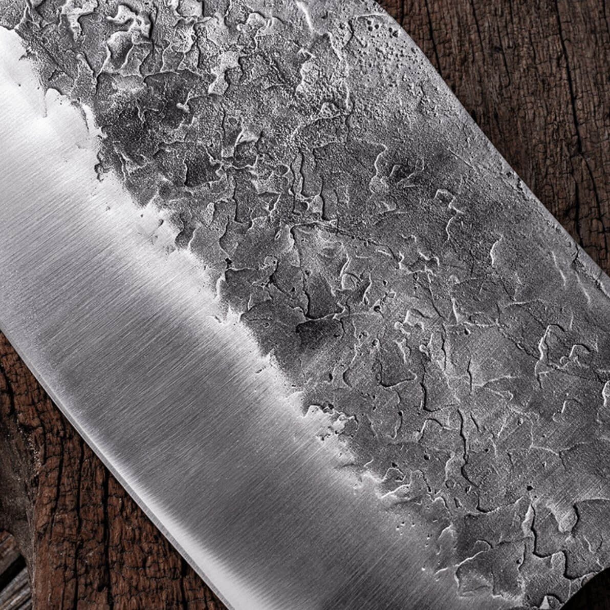 Küchenkompane Asiamesser Ergonomischer aus - Hackmesser Rustikales Holzgriff Edelstahl