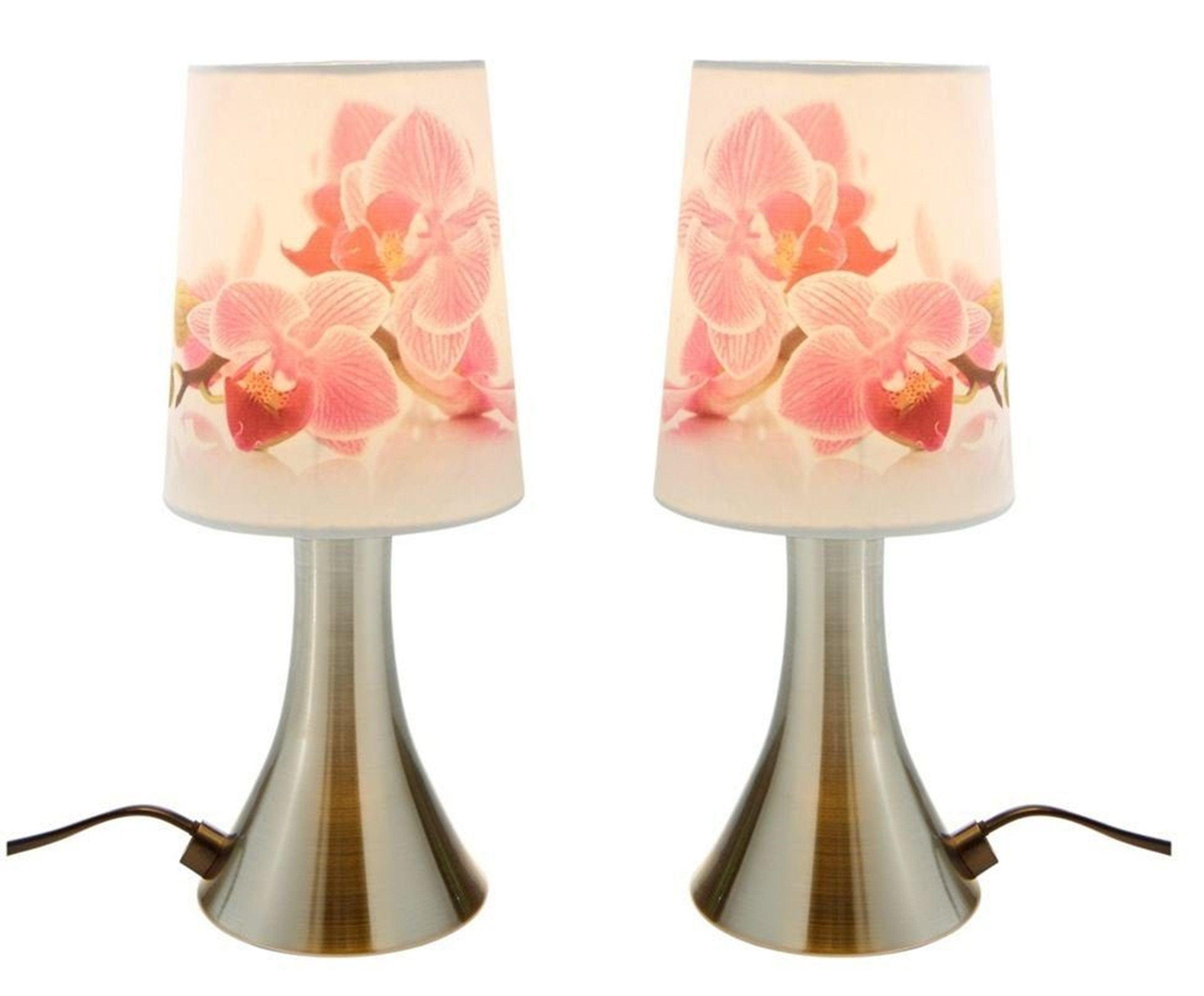 Luna24 simply great ideas... Tischleuchte Dimmbare Touchleuchte "Orchidee", 2er Set, ohne Leuchtmittel, Dimmbar