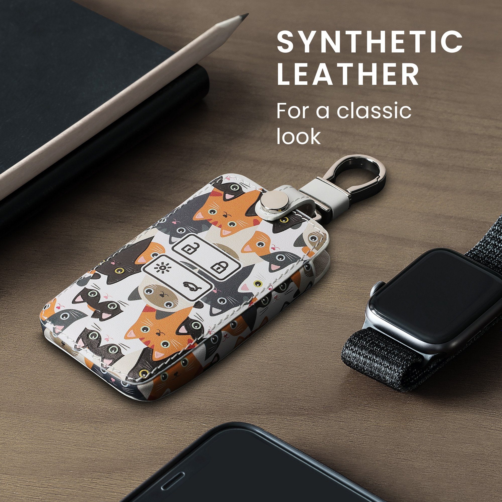 kwmobile Schlüsseltasche Renault Autoschlüssel Hülle (1-tlg), Kunstleder Schutzhülle Schlüsselhülle Cover