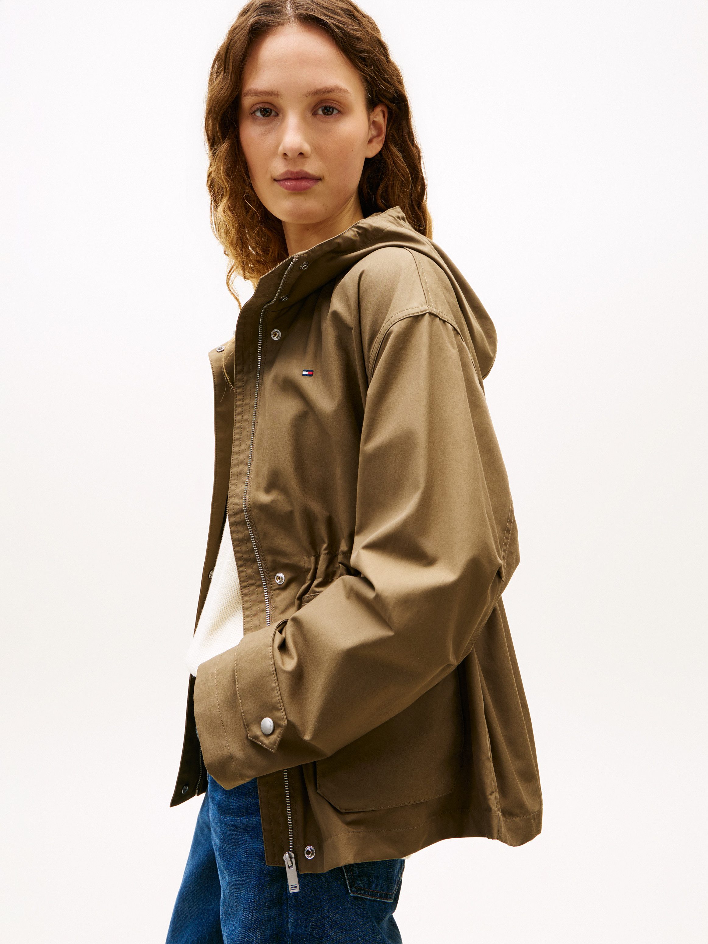 Tommy Hilfiger Outdoorjacke COTTON NYLON UTILITY SHORT PARKA mit verdecktem günstig online kaufen