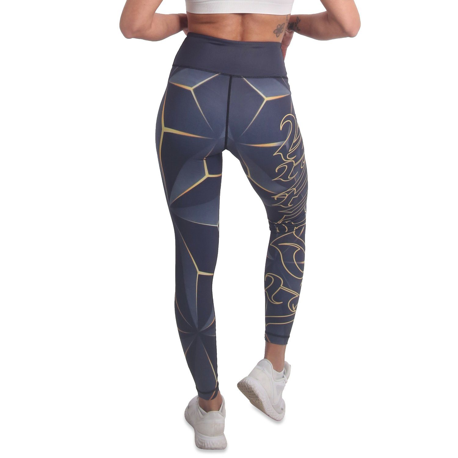 YAKUZA Leggings Rhomb mit integrierter Einschubtasche Bund mittelhohem und