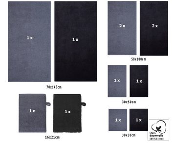 Betz Handtuch Set 12 TLG. Handtuch Set BERLIN Farbe dunkelgrau - graphit, 100% Baumwolle (12 Teile)