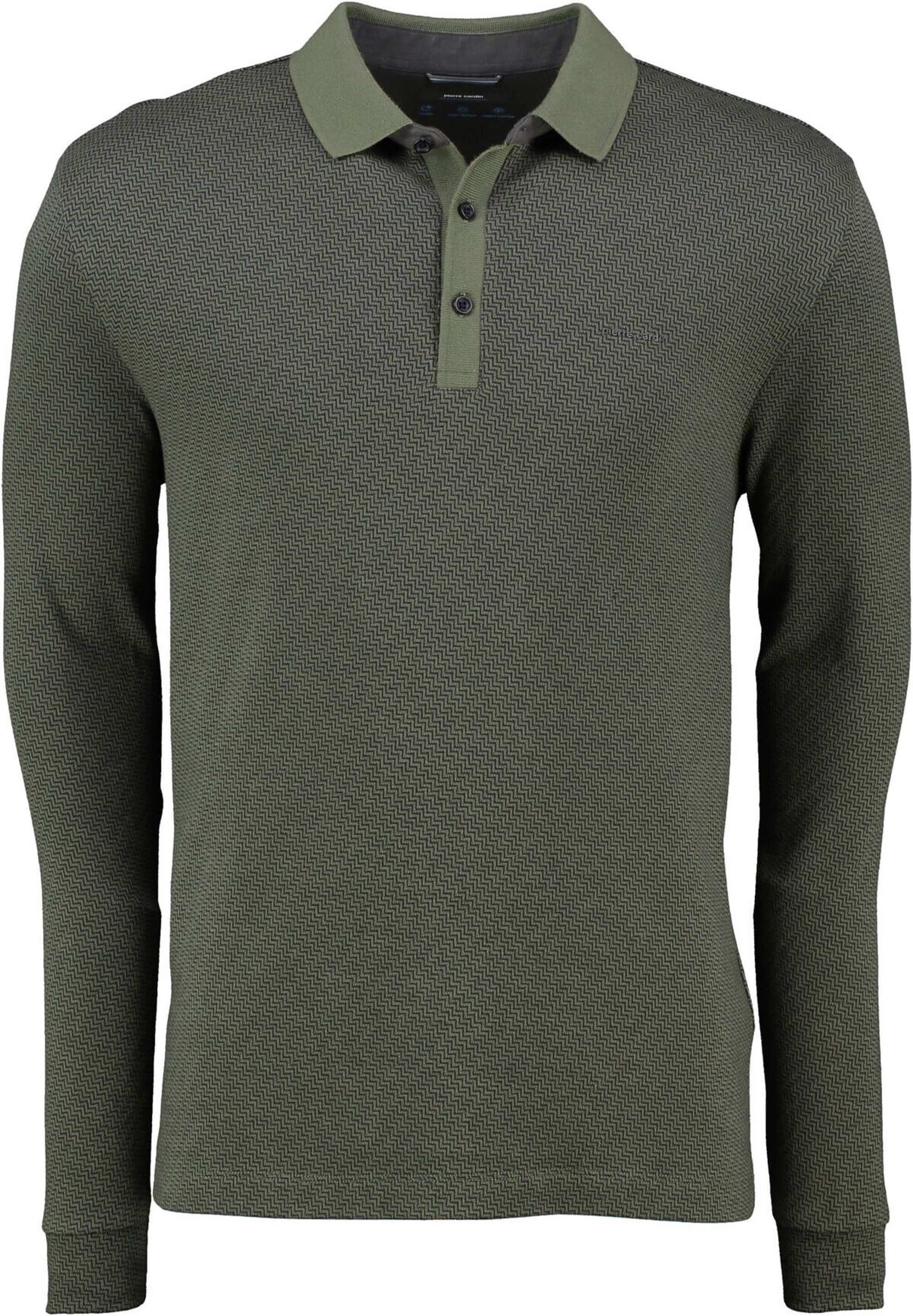 CARDIN Pierre Poloshirt Langarm PIERRE Polo-Shirt Cardin gemustert blau