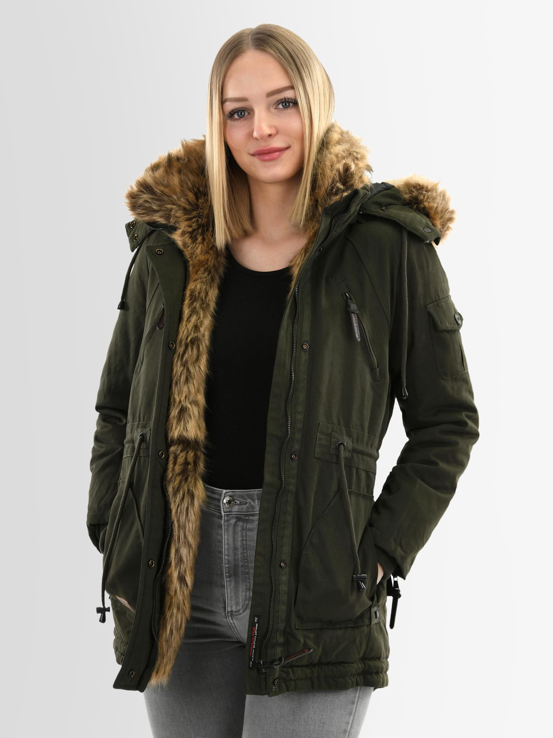 Navahoo Winterjacke Navahoo warme Damen Winter Jacke Parka lang Mantel Wint günstig online kaufen