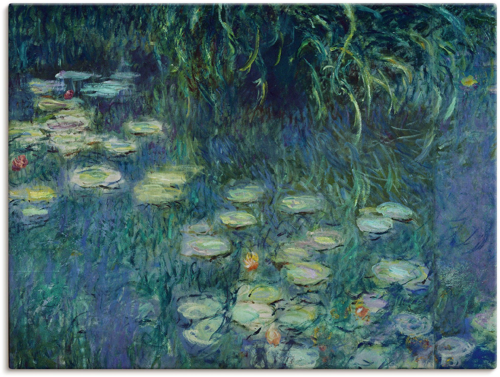 Artland Leinwandbild Teil Seerosenbild Musée de l'Orangerie, Blumen (1 St), auf Holzrahmen gespannt