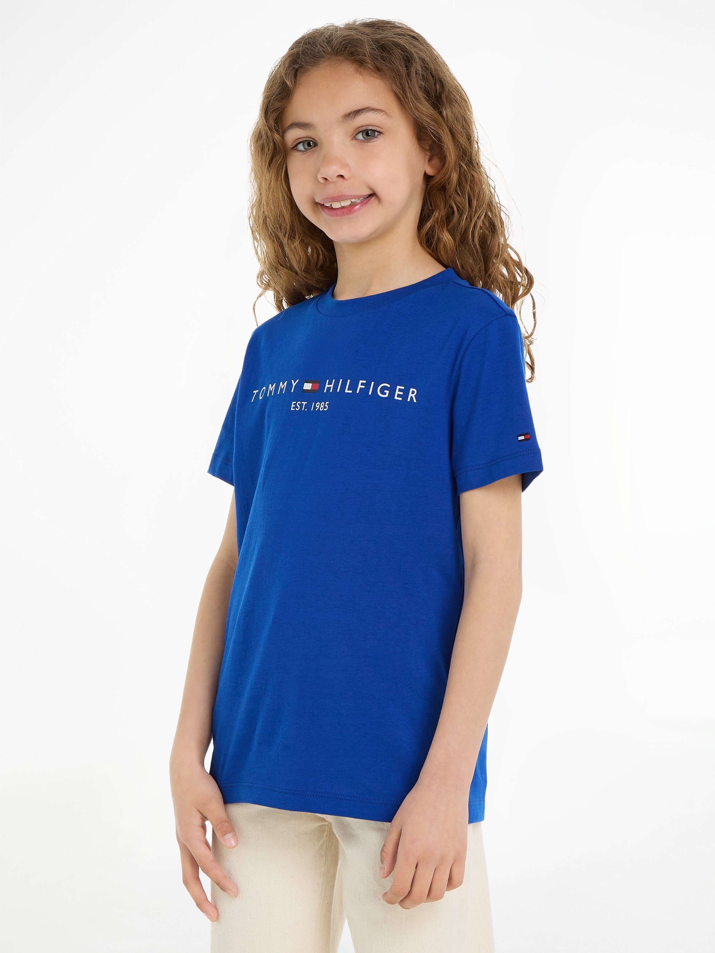 Blue mit U TEE Hilfiger ESSENTIAL S/S Ultra Tommy T-Shirt Logodruck