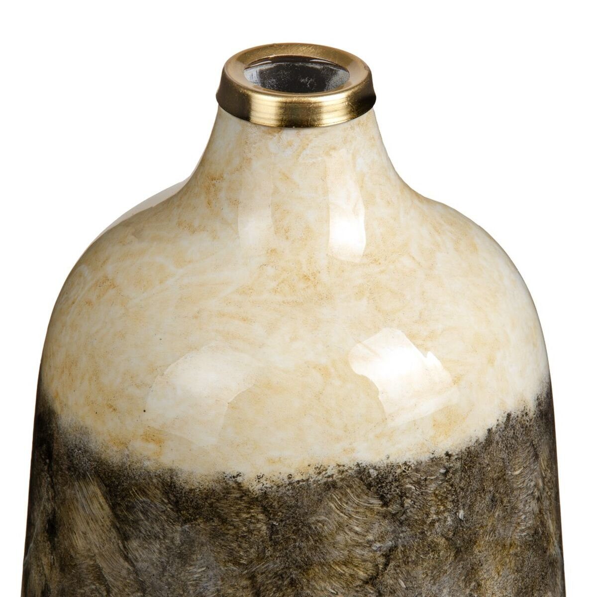 Bigbuy Dekovase Glas 25 17 x x cm Grau 17 Creme Vase