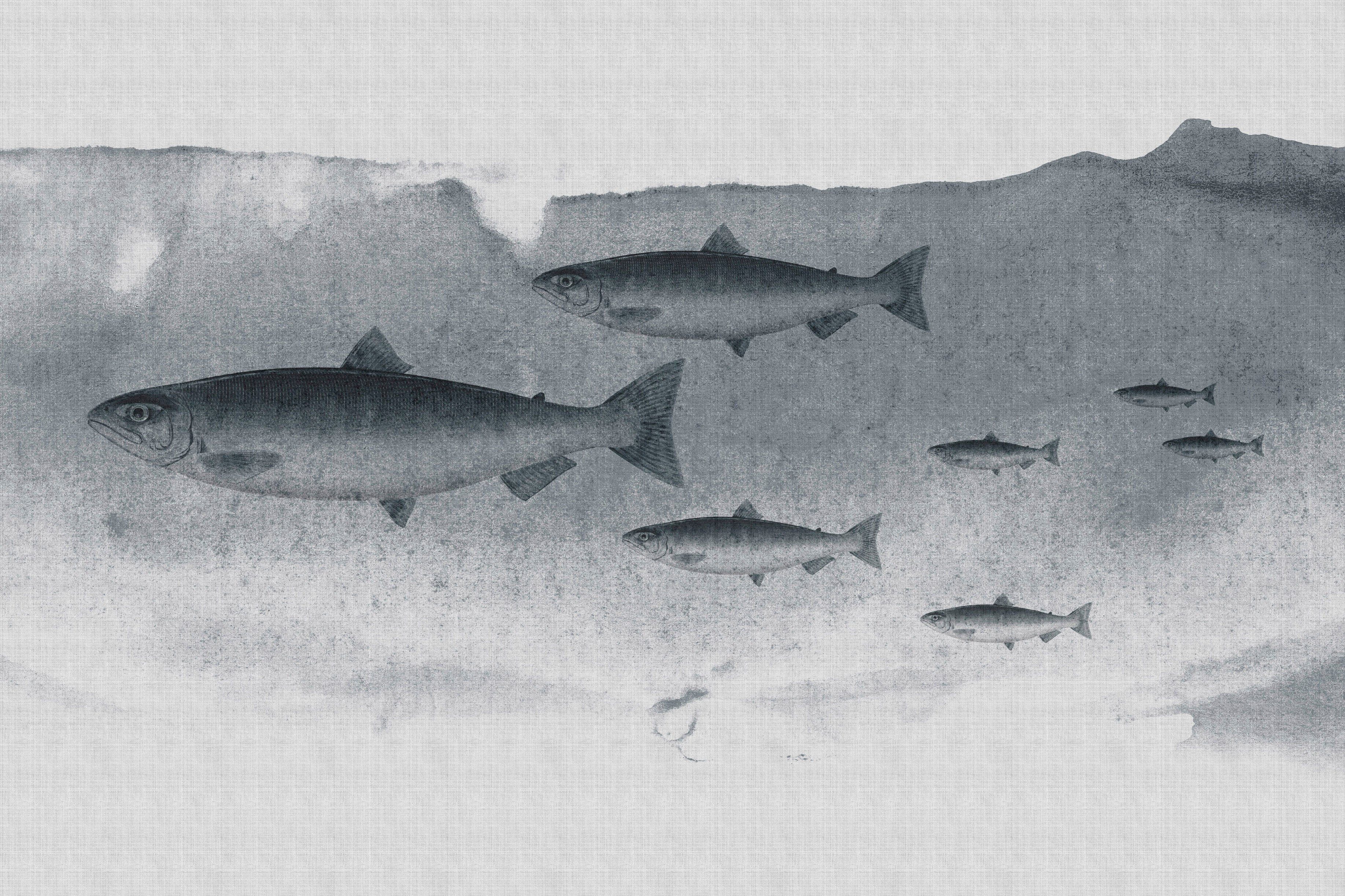 A.S. Création Leinwandbild into the blue (1 Grau Keilrahmen Bild Tiere Welt St), 3, Fische Unterwasser