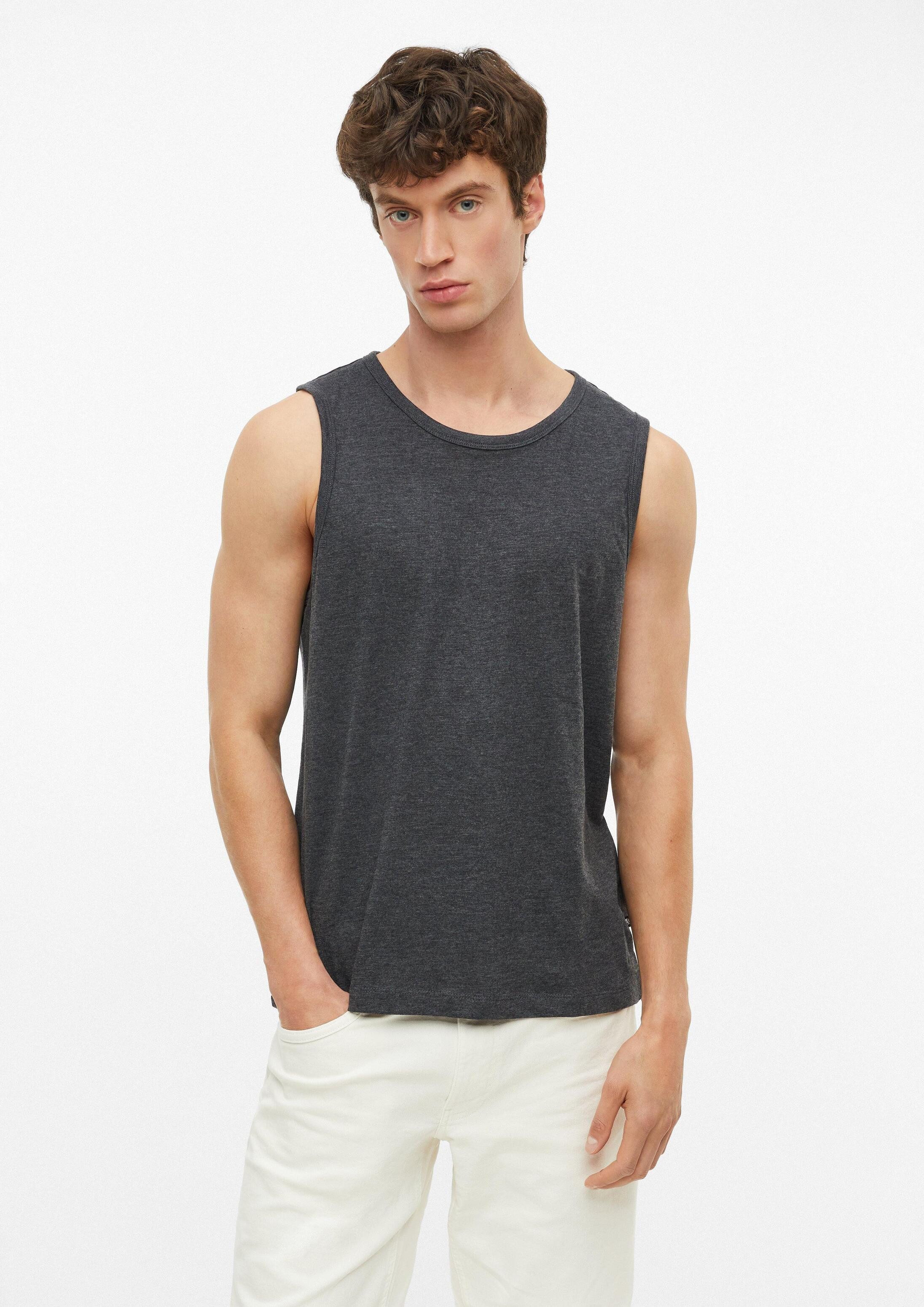 s.Oliver Muskelshirt T-Shirt Meliertes Tanktop aus Baumwollmix