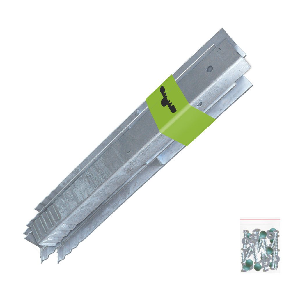 FATMOOSE Schaukelanker SolidRoot Winkelanker – Set mit 4 bis 20 feuerverzinkten Bodenankern, für Fatmoose Spieltürme und Schaukeln, einfache Montage durch direktes Einbetonieren und Verschraubung, (Inklusive Montagematerial (Schrauben, Unterlegscheiben & grüne Kappen), 6-St., sichere Verankerung für Spieltürme & Schaukelanlagen), extrem witterungsbeständig & langlebig