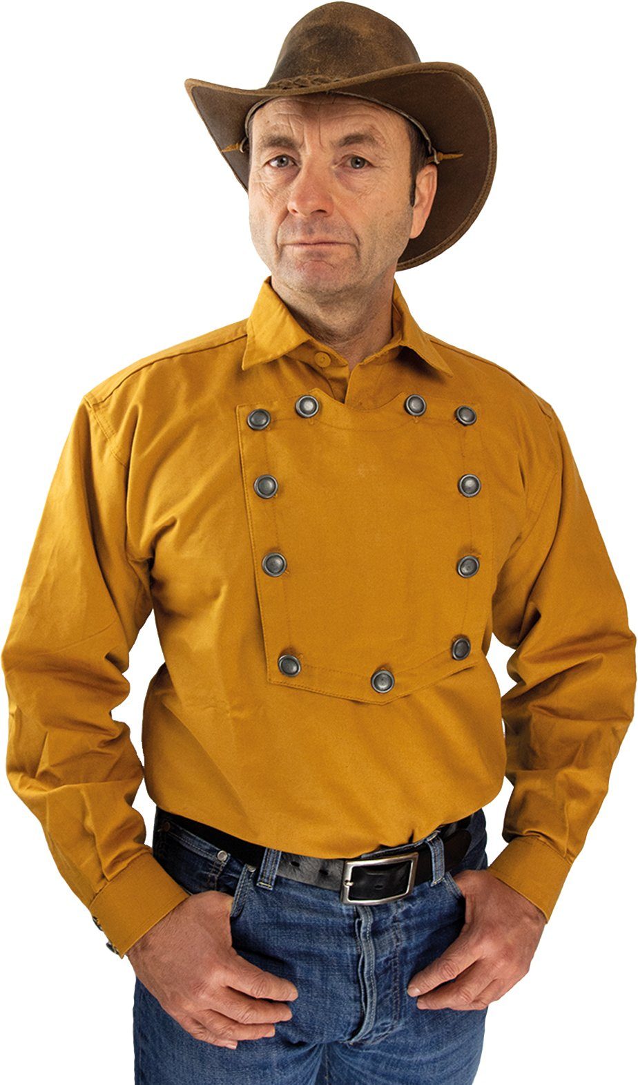 Camelbraunes Country Westernhemd  John Wayne von Running Bear M 4 XL 