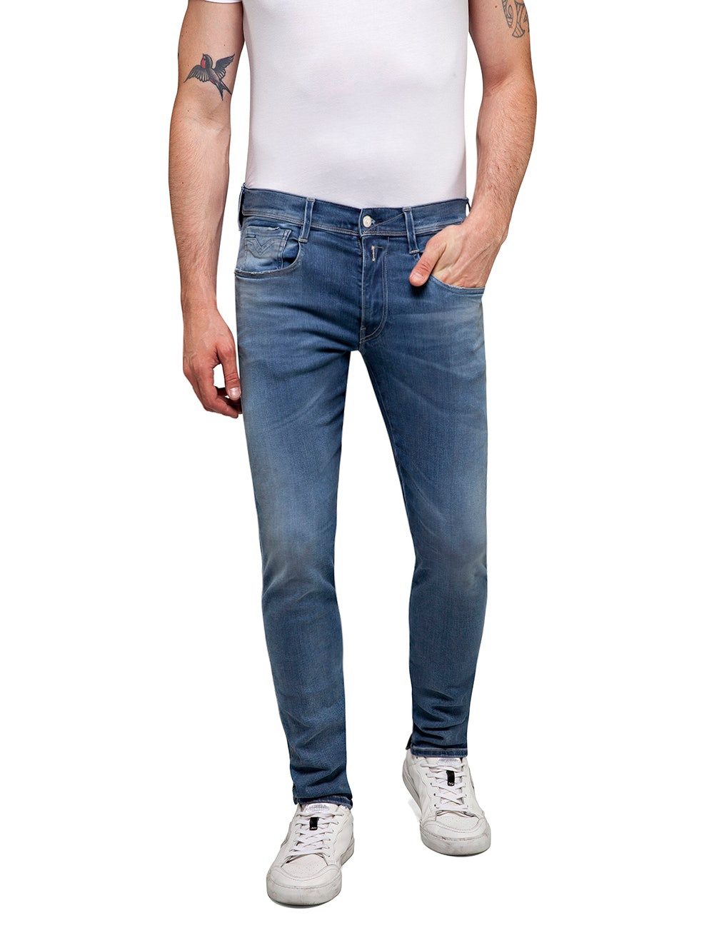 Replay Slim-fit-Jeans ANBASS HYPERFLEX BIO mit Stretch-Anteil günstig online kaufen