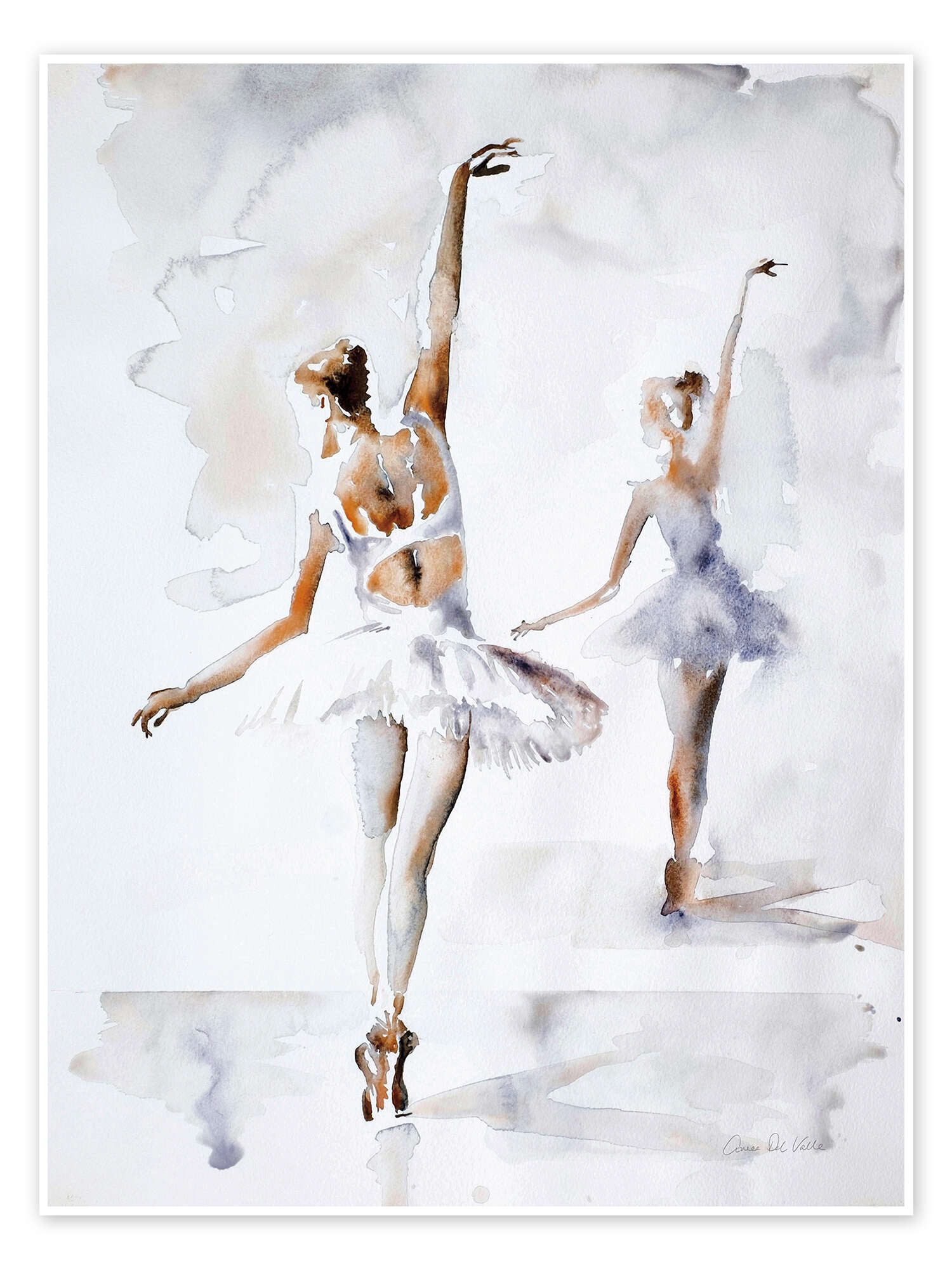 Posterlounge Wandbild Ballerina in blau, Aimee Del Valle, erhältlich als Poster, Leinwandbild, Wandsticker oder Acrylglasbild