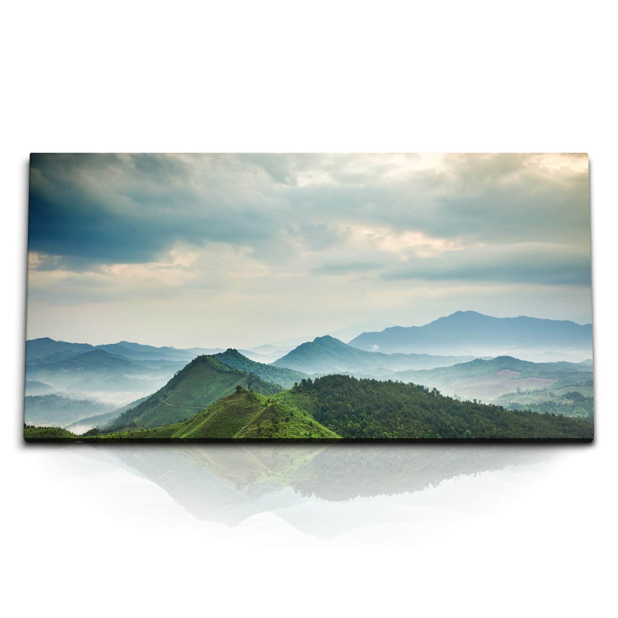Leinwandbild Kunstdruck Bilder 120x60cm Berge Berglandschaft China Wolken Natur