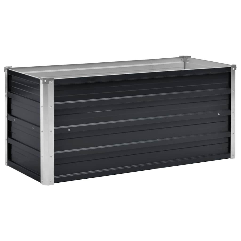 furnicato Hochbeet Anthrazitstahl 100 x 40 x 45 cm Kompakt und Robust, Rostgeschütztes Gemüsebeet mit offener Unterseite für den Balkon – Bild 2 von 5
