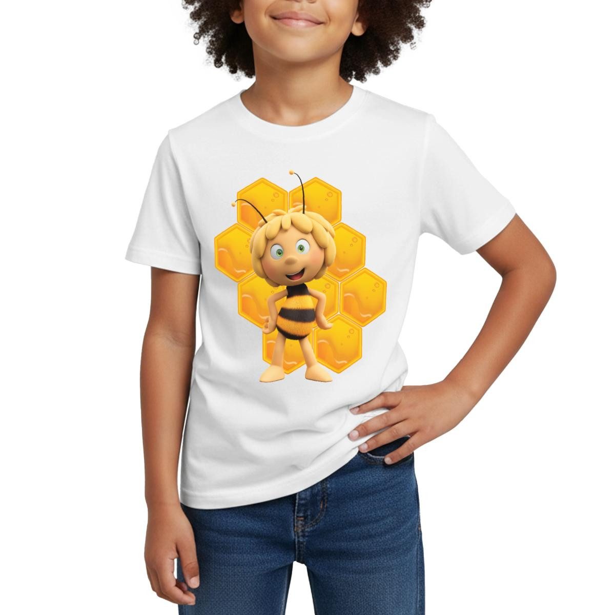 T-Shirt Die Biene Maja 3 Maja Mit Bienenwabe Kinder T-Shirt
