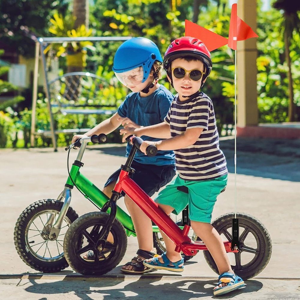 Sicherheits Stück Fahrradwimpel, (2-tlg) NUODWELL Fahrradkindersitz Verstellbare 2 Kinder, Fahrradwimpel