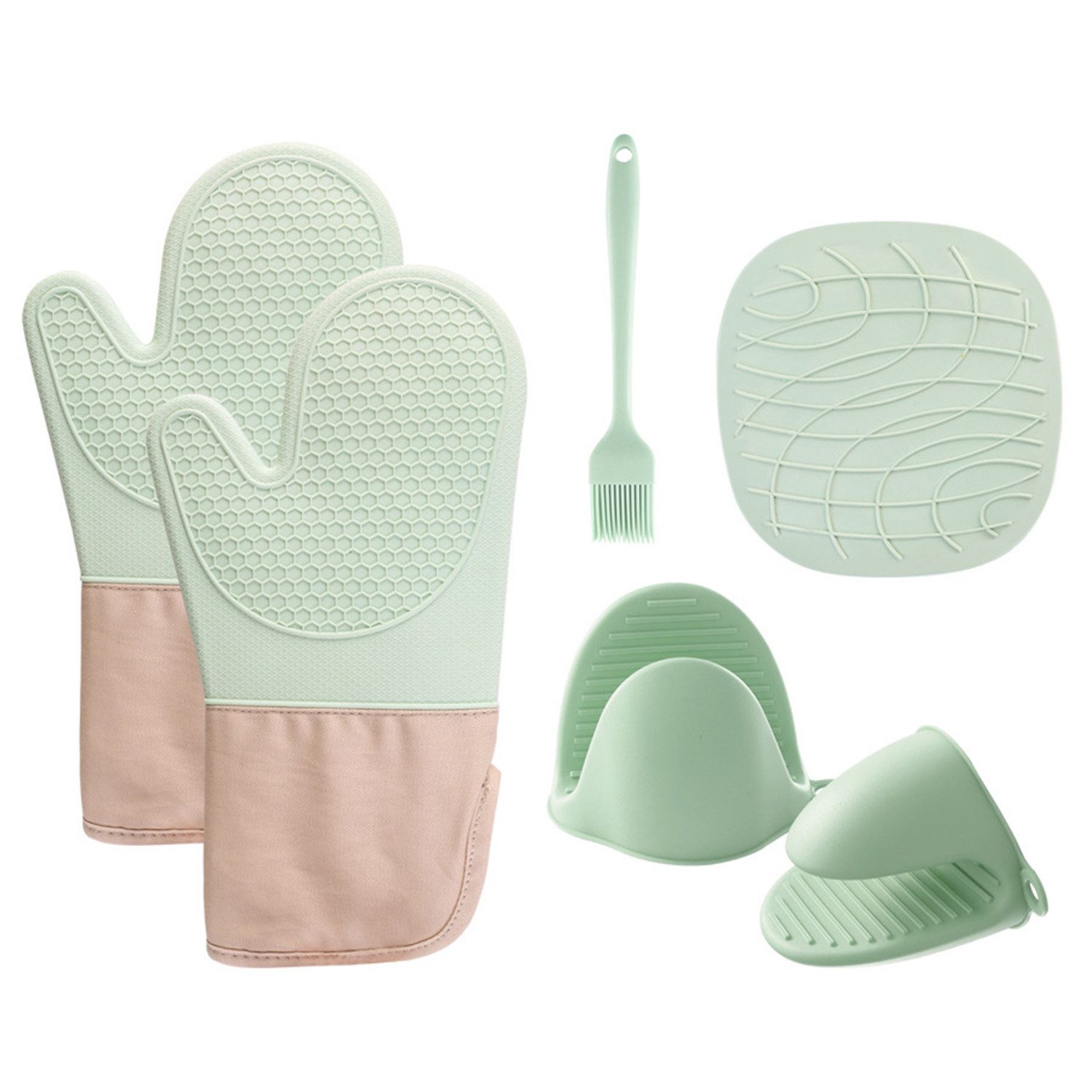 Topfhandschuhe Ofenhandschuhe set,Topfhandschuhe,Rutschfest,Hitzebeständige